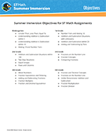 Objectives for ST Math Assignments