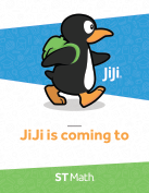 A poster of JiJi walking.  The poster reads 'JiJi is coming to'